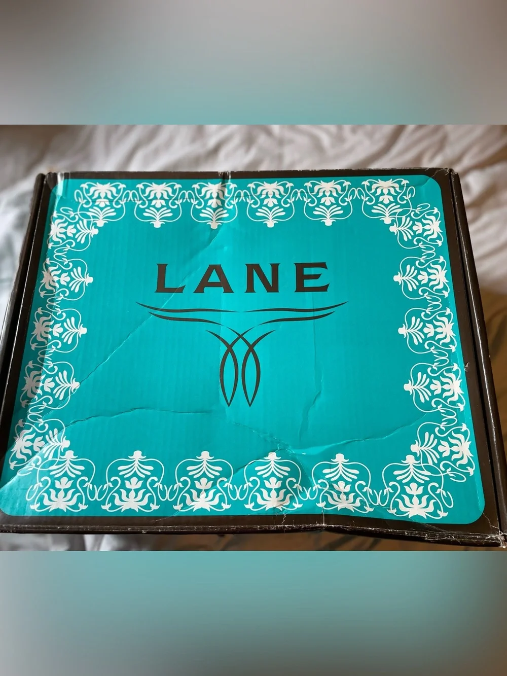 LANE Women's Teal Distressed Leather Western Ankle Boots